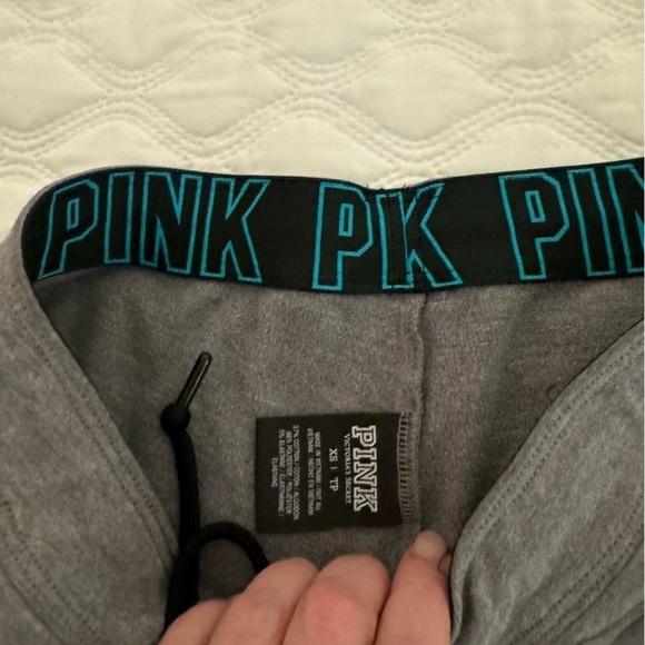 Pink Victoria’s Secret sweatpants joggers turquoise/black on /grey size XS - Picture 4 of 11